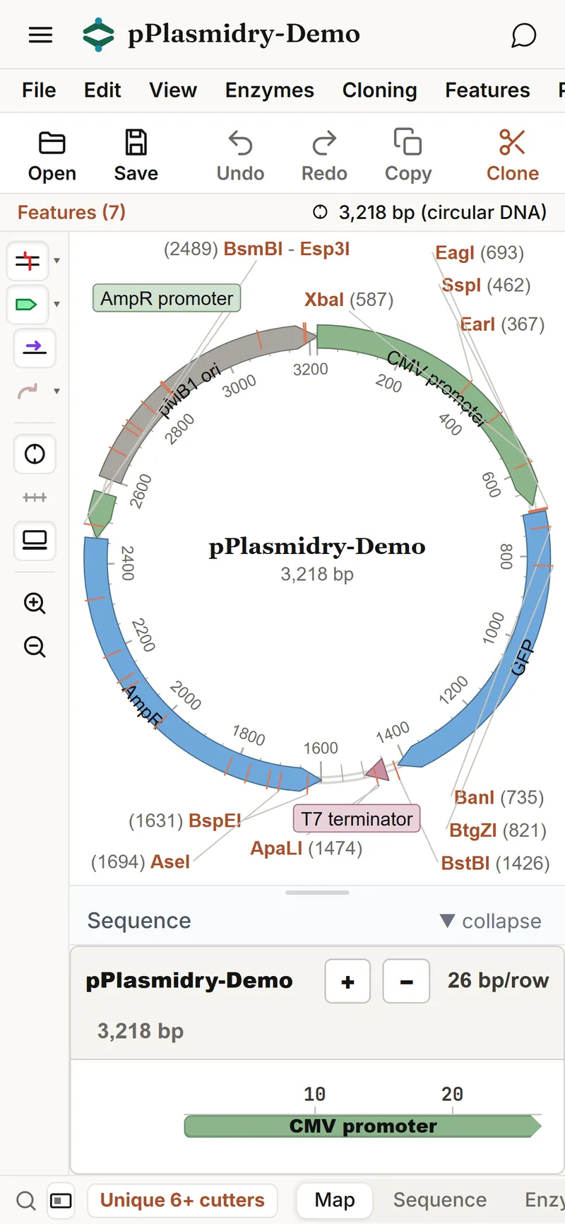 The same map in Plasmidry at phone width.